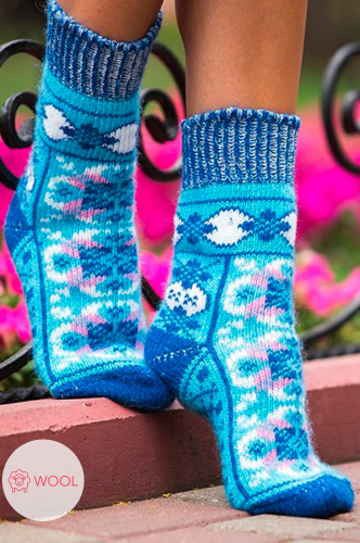 Бабушкины носки, Женские шерстяные носки с узором - прекрасный выбор для тех, кто ценит комфорт и качество