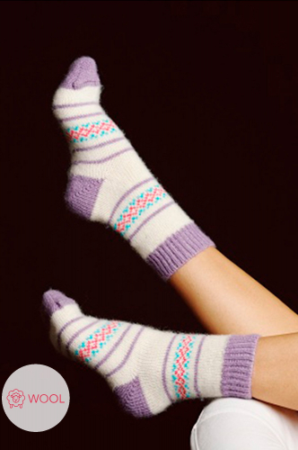 Бабушкины носки, Женские шерстяные носки в полоску
