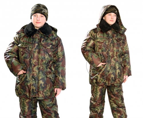 Куртка детская Зима цв.Зеленый КМФ