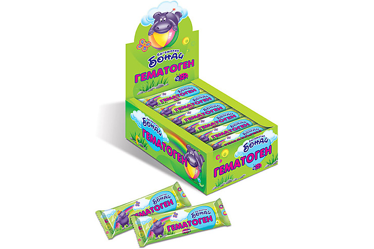 «Бегемотик Бонди», гематоген, 40 г (упаковка 18 шт)