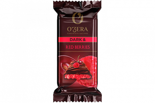 «O'Zera», шоколад горький  Dark & Red berries, 40 г (упаковка 15 шт.)