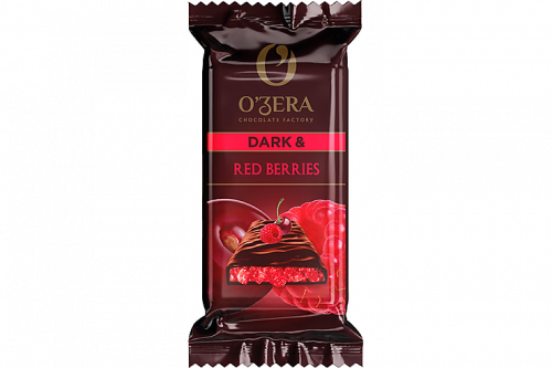 «O'Zera», шоколад горький  Dark & Red berries, 40 г (упаковка 15 шт.)