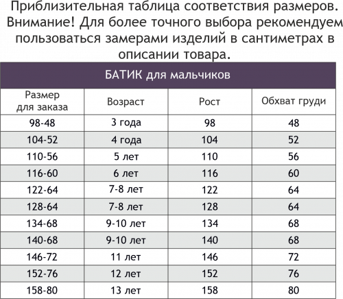 Батик, Костюм для мальчика Батик