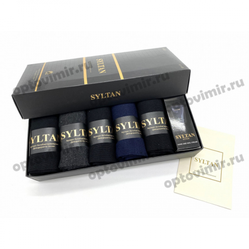 Носки мужские Syltan ароматизированные 5 пар в коробке с платком 9526