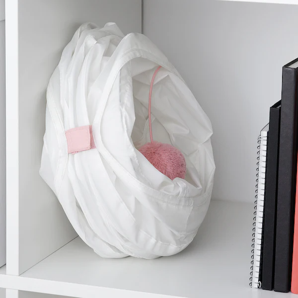 LURVIG ЛУРВИГ, Игровой тоннель для кошек, белый/розовый. IKEA