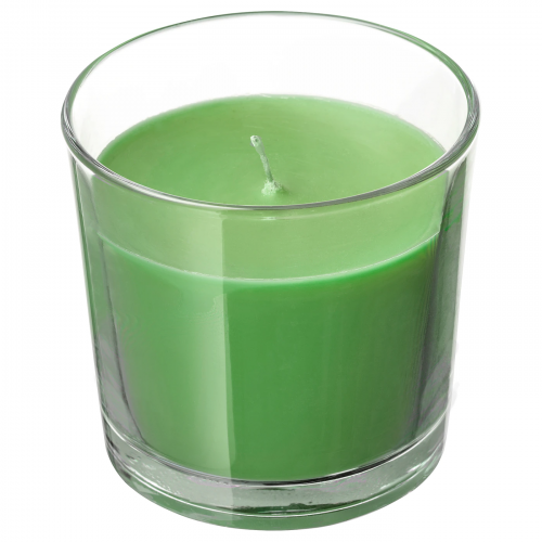 SINNLIG СИНЛИГ, Ароматическая свеча в стакане, Яблоко и груша/зеленый, 7.5 см