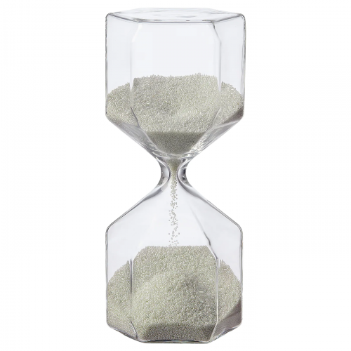 TILLSYN ТИЛЛСЮН, Декоративные песочные часы, прозрачное стекло/белый, 16 см