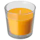 SINNLIG СИНЛИГ, Ароматическая свеча в стакане, Манго/желтый, 9 см