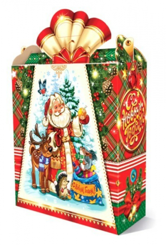 Коробка картонная для сладких подарков 22.2*9.6*27 см Праздничная 1.1 кг