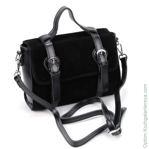 Женская кожаная сумка D-01902 Блек/Блек