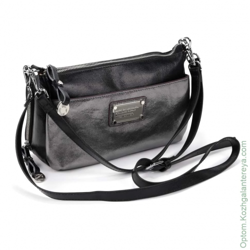 Женская кожаная сумка D-3726-1 Блек Сильвер