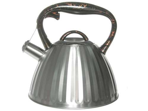 Чайник 3л цвет металлик, ручка темно-коричневая 7761-30RS арт.7761-30RS