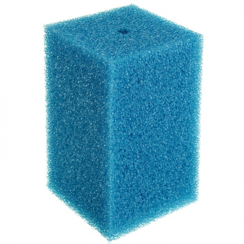 Губка прямоугольная для фильтра № 15, крупнопористая, 12 х 12 х 20 см, синяя