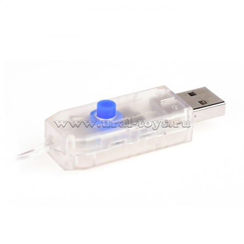 Электрогирлянда светодиодная 20 м, 200 ламп, USB, с дистанционным управлением, синяя