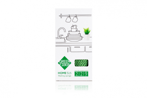 Green Fiber HOME S15, Губка для мытья посуды, зеленая