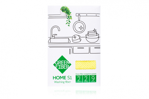  245 Акция. 305 Green Fiber HOME S1, Файбер для мытья посуды, желтый