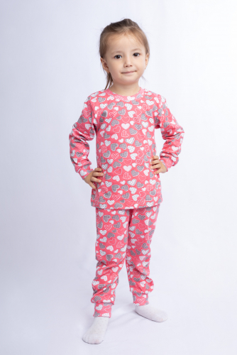 Пижама для девочки коралловый (сердечка) N33K-25