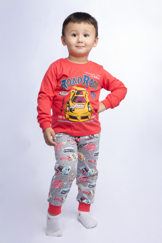 Пижама для мальчика красный/серый  (машинки) N32K-36 (7)