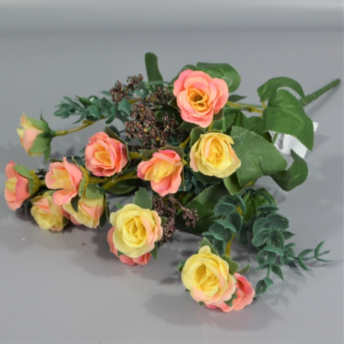 Букет роз садовых ткань розово-молочный h30см (30-34)