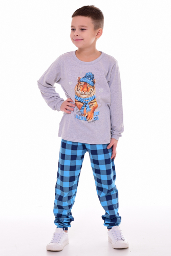 Пижама подростковая 11-059 (бирюза) Тигр в шапке