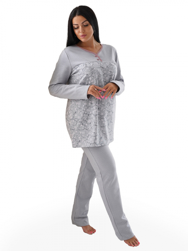 Пижама Чаровница Горох 7035 (Светло-серый)