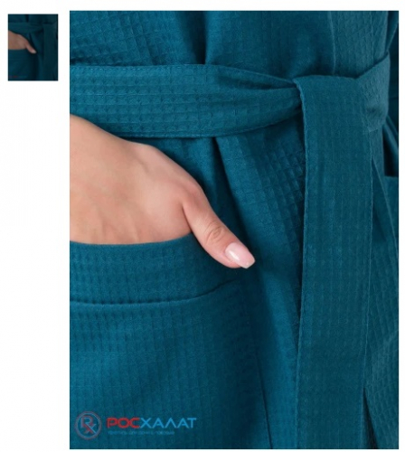 В-02 (23) Женский вафельный халат с планкой
