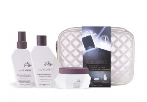 Набор Термозащита волос со спреем (шампунь 100 мл, спрей 100 мл, маска 100 мл, косметичка) Seazone Beauty Bag