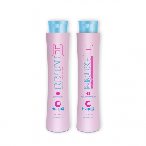 Набор для восстановления и разглаживания волос с розовым пигментом (шампунь 500 мл, маска реконструктор 500 мл) H-Brush Botox Capilar Pink