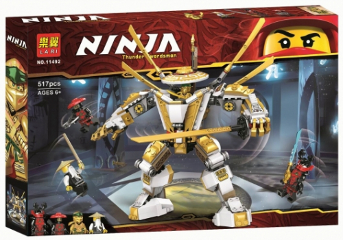 Конструктор LARI 11492 Ninjago Золотой робот 517 дет. в коробке 41х28х7 см