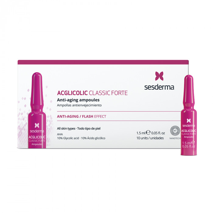 SESDERMA Средство в ампулах форте с гликолевой кислотой / ACGLICOLIC CLASSIC FORTE 10 шт по 1,5 мл