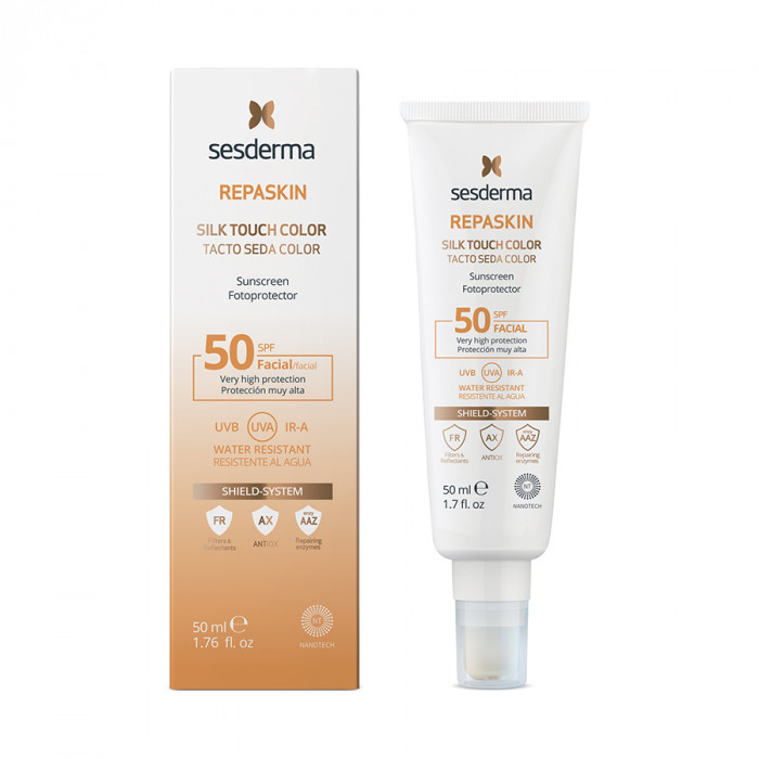 SESDERMA Средство солнцезащитное тонирующее с нежностью шелка для лица SPF 50 / REPASKIN SILK TOUCH COLOUR Facial SPF50 50 мл