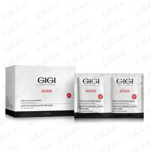 GIGI Салфетки-пилинг трехкислотные / Triple acid rapid wipes 30 шт