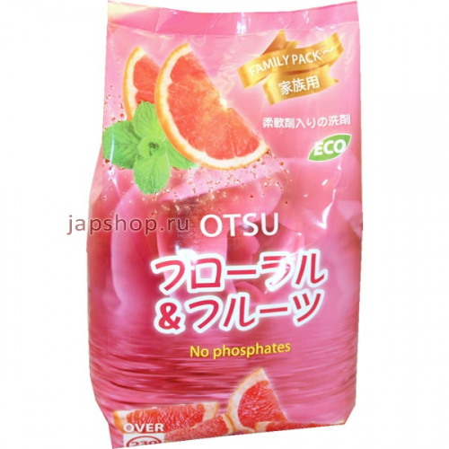 Otsu Концентрированный стиральный порошок с ароматом цитрусовой свежести, 230 стирок, мягкая упаковка, 5 кг (4580041509879)