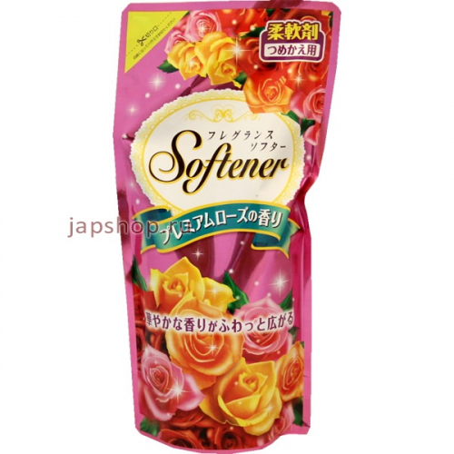 Softener Premium Rose Антибактериальный кондиционер ополаскиватель для белья, с нежным ароматом роз, мягкая упаковка, 500 мл. (4904112827370)