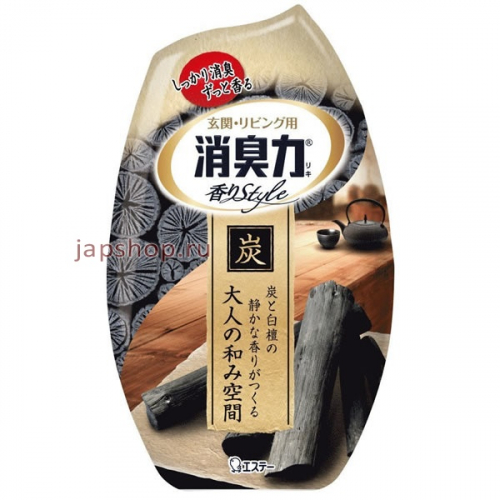 ST Shoushuuriki Жидкий дезодорант - ароматизатор воздуха для комнат, с древесным углем и ароматом сандалового дерева, 400 мл (4901070124794)