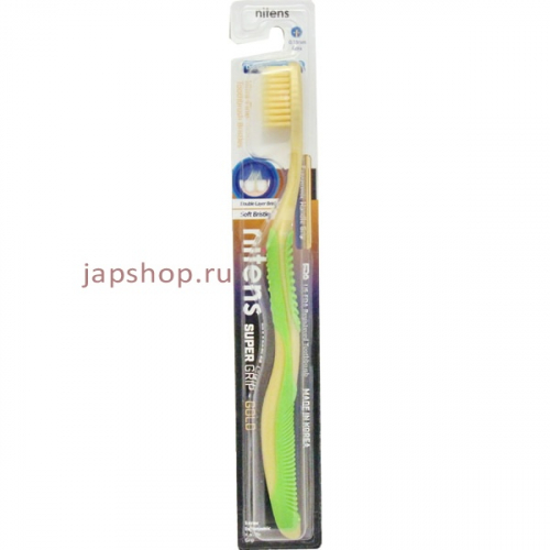 Nano gold Toothbrush Зубная щетка c наночастицами золота, сверхтонкой двойной щетиной (средней жесткости и мягкой) и изогнутой ручкой (8809099141722)
