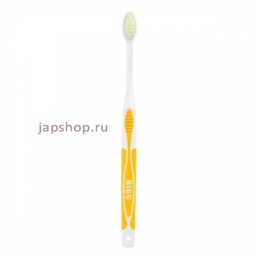 Зубная щетка с комбинированным прямым срезом ворса и прорезиненной ручкой, средней жёсткости (4901221006702)