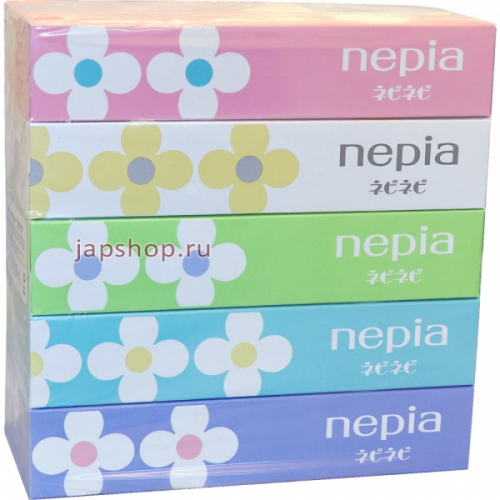 Nepi Nepi Mate Салфетки бумажные для рук и лица, двухслойные, 197х217 мм, 150 шт, 5 пачек (4901121181431)