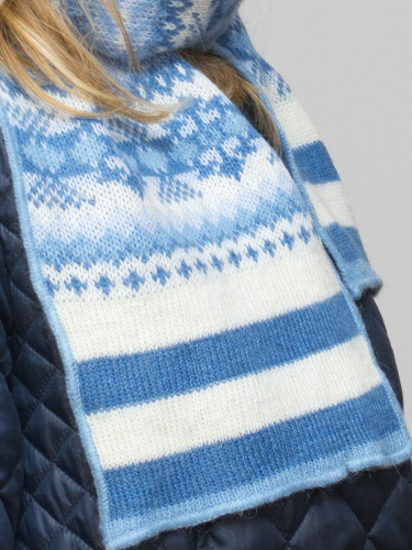 Комплект зимний женский шапка+шарф Альбина (Цвет молочный), размер 56-58, шерсть 50% , мохер 30%