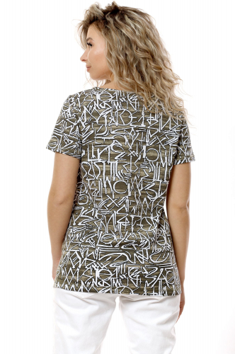 NSD стиль, Женская футболка цвета хаки с абстрактным принтом