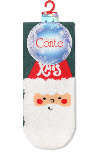 Conte elegant, Очаровательные женские носочки с новогодним дизайном с Санта Клаусом