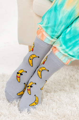 Berchelli, Набор женских носков с принтом бананы, 3 пары