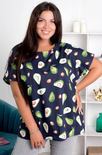 Натали 37, Женская футболка больших размеров с принтом авокадо