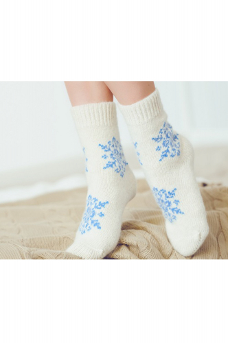 Бабушкины носки, Женские шерстяные носки со снежинками, теплые и уютные