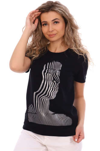 NSD стиль, Черная женская футболка с принтом