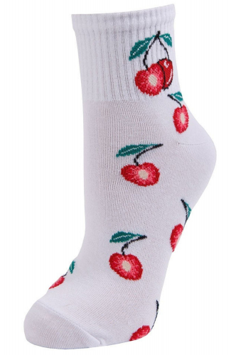QUTEX, Набор хлопковых женских носков с рисунком фрукты, 5 пар