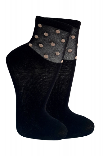 Гамма, Женские носки с полиамидным паголенком в горошек