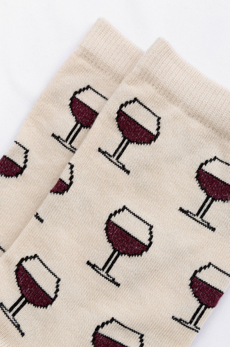 Mark Formelle, Хлопковые женские носки с рисунком фужер вина