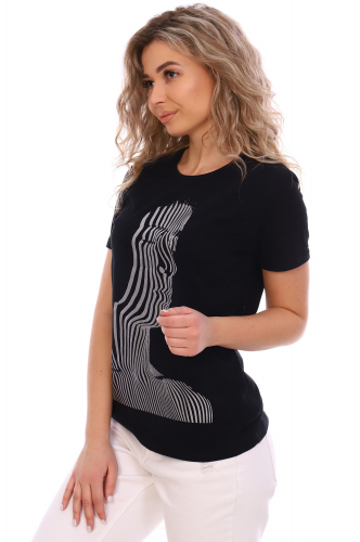 NSD стиль, Черная женская футболка с принтом