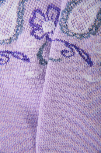 Гамма, Женские укороченные носочки, тонкие, с цветочным принтом на паголенке